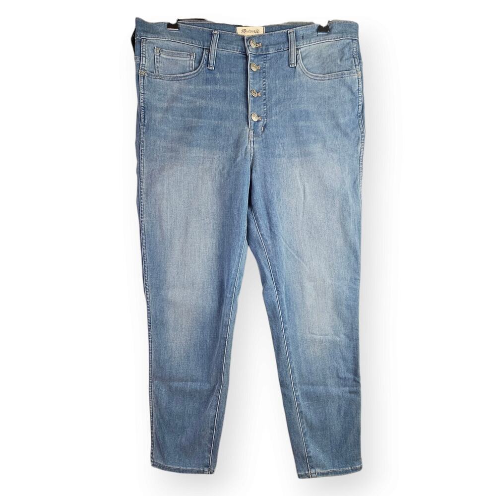 MADEWELL Sz 32 Roadtripper Jegging Stretch Denim Cropped Skinny Jeans Light Wash
